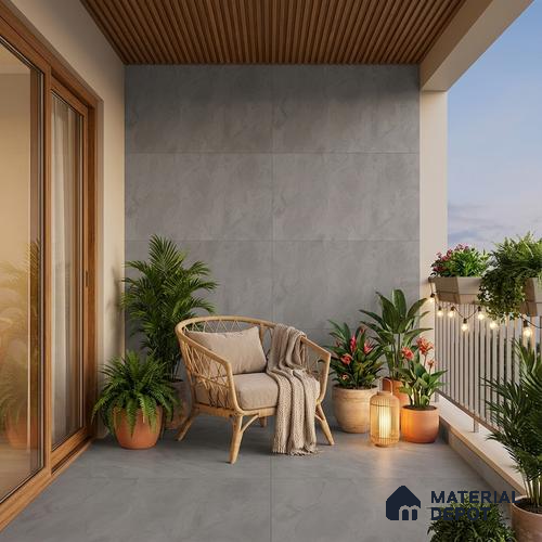 Punch Wall Tile TL 06268 C Colossus Graphite Monolith 4 ft x 2 ft Vitrified Punch Finish - 9 mm (Random Design 4) | Suitable for Living Room, Bedroom, Bathroom & Kitchen