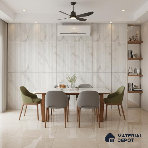 Punch Wall Tile TL 06269 Zenith Carolina Elegance 4 ft x 2 ft Vitrified Punch Finish - 9 mm (Random Design 4) | Suitable for Living Room, Bedroom, Bathroom & Kitchen
