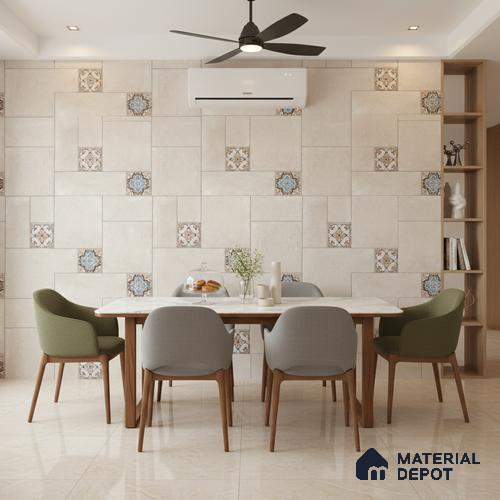 Punch Floor & Wall Tile TL 06270 B Slateon Zamora Ivory 4 ft x 2 ft Vitrified Punch Finish - 9 mm | Suitable for Living Room, Bedroom, Kitchen