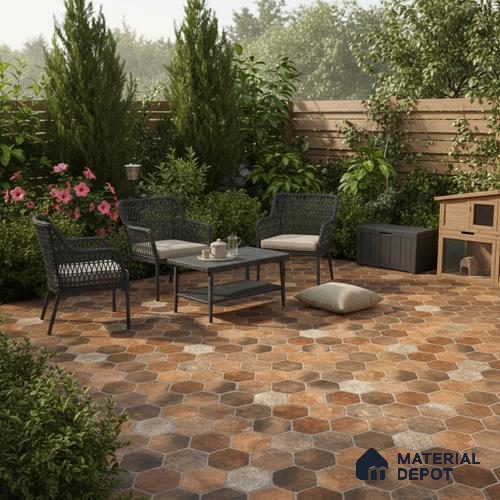 TL 06312 Terra Brown 16 x 16 inch Heavy Duty Glazed Vitirified Floor Tile - 12 mm | Pattern Alignment May Vary | 2-3 mm Spacer is Mandatory