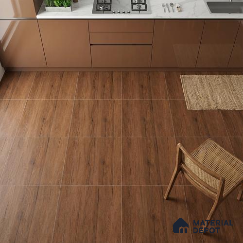 Wood Floor Tile TL 06316 Cascina Wenge 2 ft x 2 ft Vitrified Matte Finish - 9 mm | Suitable for Living Room, Bedroom, Bathroom