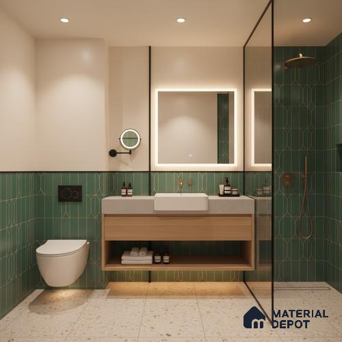 Faux Subway Wall Tile TL 06332  Sailstone 12 inch x 12 inch Ceramic Matte Finish - 9.5 mm | Suitable for Accent / Feature Walls, Bathroom, Kitchen Wall & Backsplashes | Please Expect a Slight Variation of Pattern