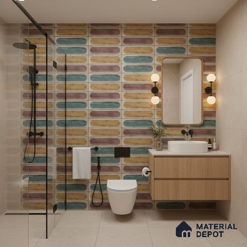 Faux Subway Wall Tile TL 06333  Formova 12 inch x 12 inch Ceramic Matte Finish - 9.5 mm | Suitable for Accent / Feature Walls, Bathroom, Kitchen Wall & Backsplashes | Please Expect a Slight Variation of Pattern