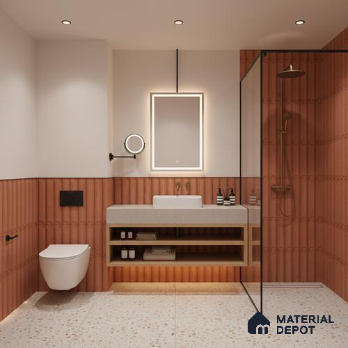 Faux Subway Wall Tile TL 06337 Symmetra 12 inch x 12 inch Ceramic Matte Finish - 9.5 mm | Suitable for Accent / Feature Walls, Bathroom, Kitchen Wall & Backsplashes | Please Expect a Slight Variation of Pattern