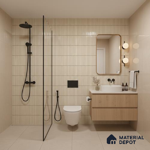 Faux Subway Wall Tile TL 06339 B Kitkat Chocogrid 12 inch x 12 inch Ceramic Glossy Finish - 9.5 mm | Suitable for Accent / Feature Walls, Bathroom, Kitchen Wall & Backsplashes | Please Expect a Slight Variation of Pattern