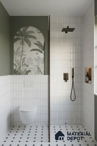 Faux Subway Wall Tile TL 06362 J Radiant Crezo 1 ft x 1 ft Ceramic Matte Finish Tile - 9 mm | Suitable For Kitchen, Bathroom Walls and Backsplashes | Please Expect a Slight Variation of Pattern