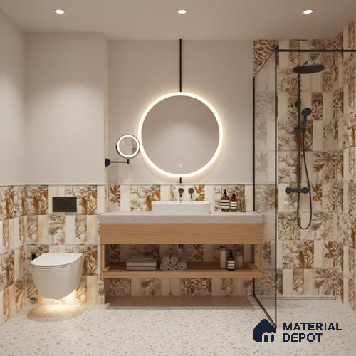 Faux Subway Wall Tile TL 06362 K Brown Hue Decor 1 ft x 1 ft Ceramic Matte Finish Tile - 9 mm | Suitable For Kitchen, Bathroom Walls and Backsplashes | Please Expect a Slight Variation of Pattern
