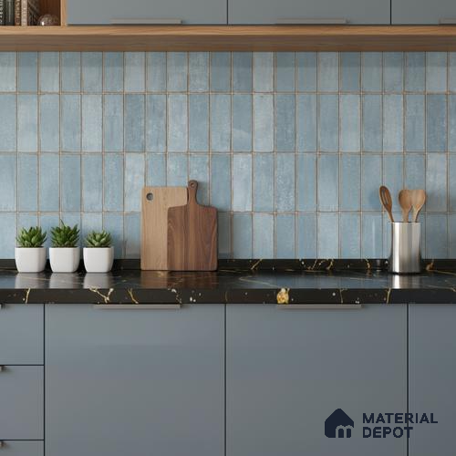 Faux Subway Wall Tile TL 06371 Dusk Hue 2 ft x 1 ft Ceramic Glossy Finish Tile - 9 mm | Suitable For Kitchen, Bathroom Walls and Backsplashes | Please Expect a Slight Variation of Pattern