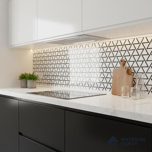 Highlighter Wall Tile TL 06450 B GS Ateler White HL 2 ft x 1 ft Ceramic Glossy Finish - 8 mm | Suitable for Living Room, Kitchen & Bathroom