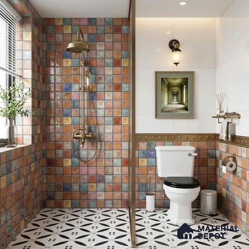 Highlighter Wall Tile TL 06452 B GS Fiori Multi HL 2 ft x 1 ft Ceramic Glossy Finish - 8 mm | Suitable for Living Room, Kitchen & Bathroom
