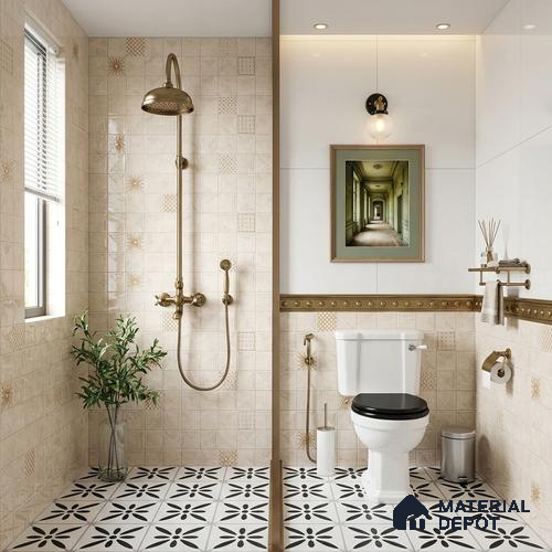 Highlighter Wall Tile TL 06453 B GS Mirori Beige HL 2 ft x 1 ft Ceramic Glossy Finish - 8 mm | Suitable for Living Room, Kitchen & Bathroom
