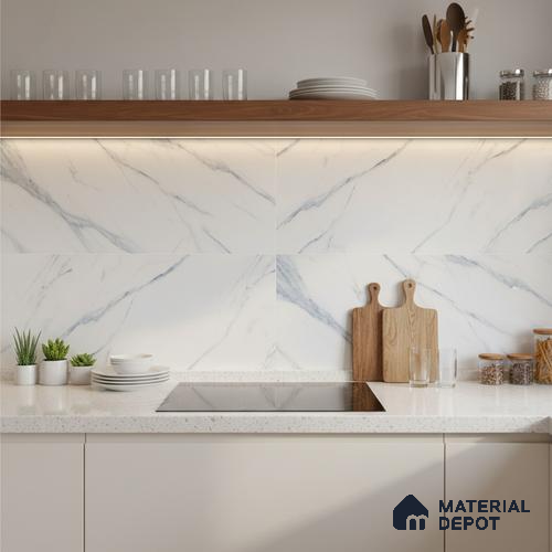 Marble Wall Tile TL 06457 Clomax Aqua 2 ft x 1 ft Ceramic Glossy Finish - 8 mm | Suitable for Living Room, Kitchen & Bathroom