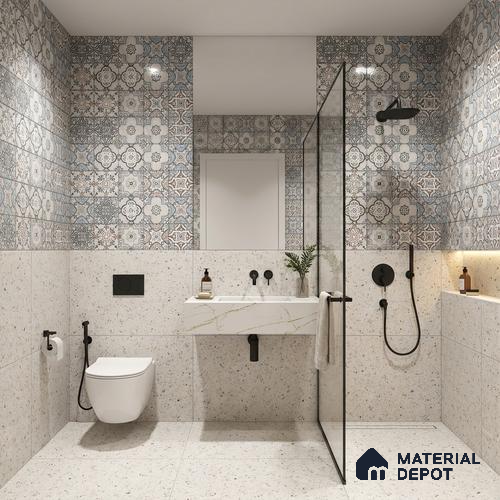 Highlighter Wall Tile TL 06459 C Carara Milky HL 02 2 ft x 1 ft Ceramic Glossy Finish - 8 mm | Suitable for Living Room, Kitchen & Bathroom