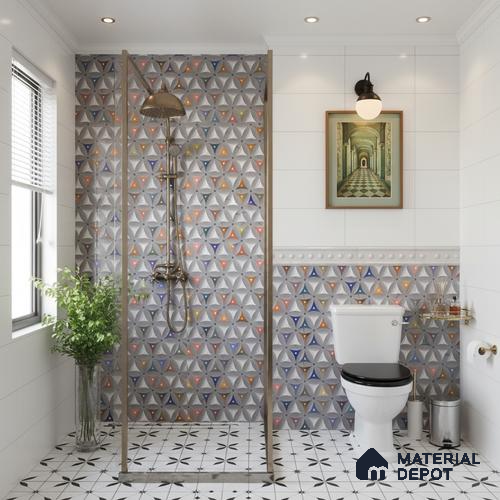 Highlighter Wall Tile TL 06468 C R Amora Grey Multi HL 2 ft x 1 ft Ceramic Glossy Finish - 8 mm | Suitable for Living Room, Kitchen & Bathroom