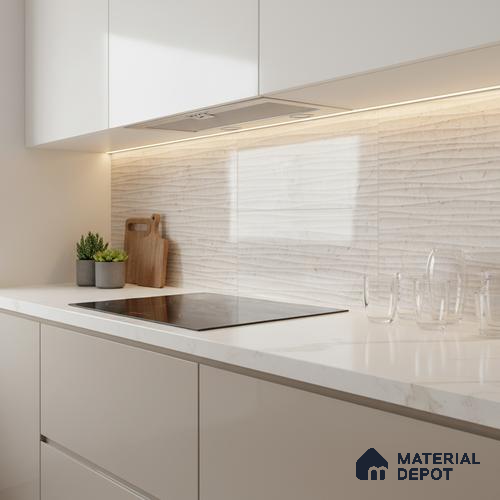 Highlighter Wall Tile TL 06470 B Costa White HL 2 ft x 1 ft Ceramic Glossy Finish - 8 mm | Suitable for Living Room, Kitchen & Bathroom