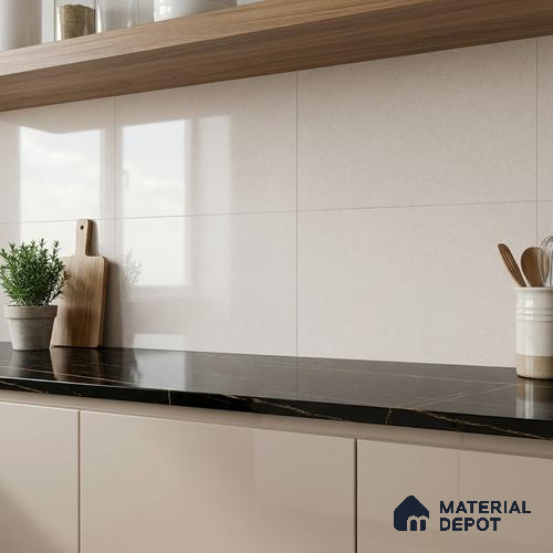Plain Wall Tile TL 06471 Creton LT 2 ft x 1 ft Ceramic Glossy Finish - 8 mm | Suitable for Living Room, Kitchen & Bathroom