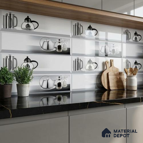 Highlighter Wall Tile TL 06472 C Kitchen 14 2 ft x 1 ft Ceramic Glossy Finish - 8 mm | Suitable for Living Room, Kitchen & Bathroom