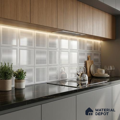Highlighter Wall Tile TL 06474 Affil Silver 2 ft x 1 ft Ceramic Glossy Finish - 8 mm | Suitable for Living Room, Kitchen & Bathroom