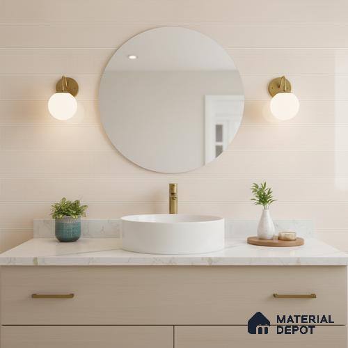 Plain Wall Tile TL 06476 Keradon LT 2 ft x 1 ft Ceramic Glossy Finish - 8 mm | Suitable for Living Room, Kitchen & Bathroom