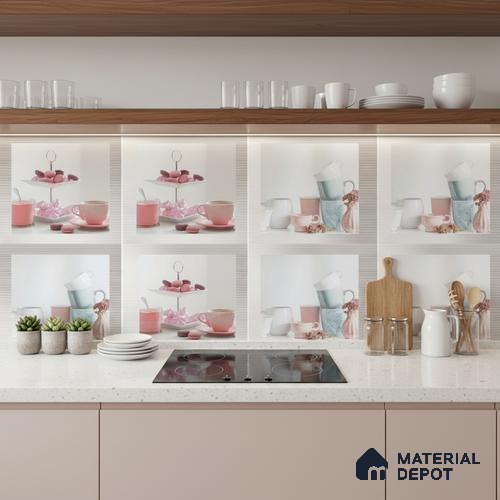Highlighter Wall Tile TL 06477 B R Sylan KC A/B 2 ft x 1 ft Ceramic Glossy Finish - 8 mm | Suitable for Living Room, Kitchen & Bathroom