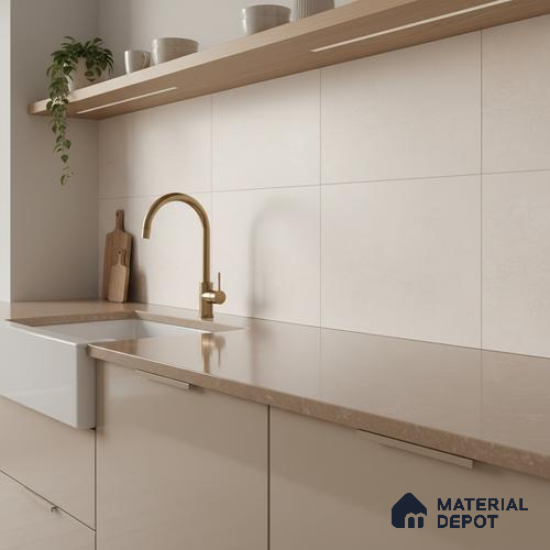 Marble Wall Tile TL 06479 S Vista Crema 2 ft x 1 ft Ceramic Matte Finish - 8 mm | Suitable for Living Room, Kitchen & Bathroom