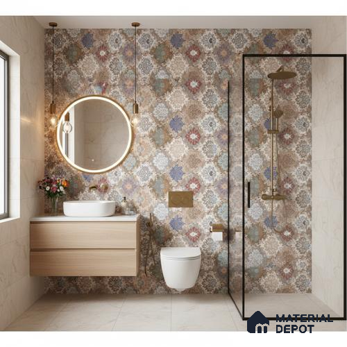 Highlighter Wall Tile TL 06479 C S Vista Brown Decor 2 ft x 1 ft Ceramic Matte Finish - 8 mm | Suitable for Living Room, Kitchen & Bathroom