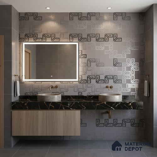 Highlighter Wall Tile TL 06481 C S Oro HL 01 2 ft x 1 ft Ceramic Matte Finish - 8 mm | Suitable for Living Room, Kitchen & Bathroom