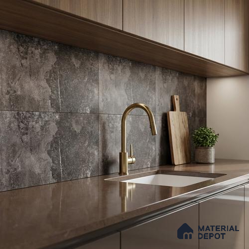 Marble Wall Tile TL 06482 B S Aura DK 2 ft x 1 ft Ceramic Matte Finish - 8 mm | Suitable for Living Room, Kitchen & Bathroom