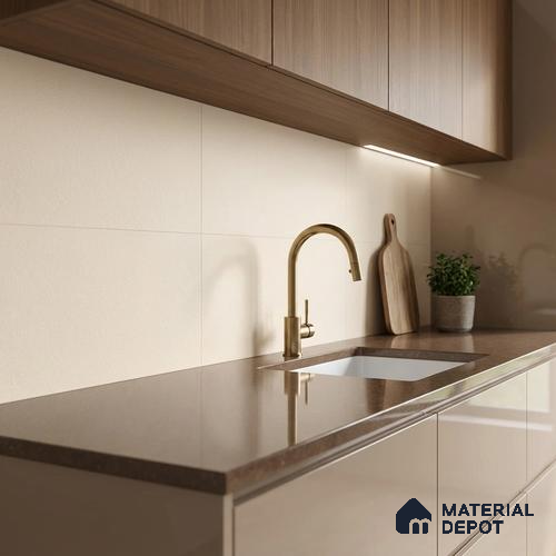 Stone Wall Tile TL 06483 C Coliseum Beige 2 ft x 1 ft Ceramic Matte Finish - 8 mm | Suitable for Living Room, Kitchen & Bathroom