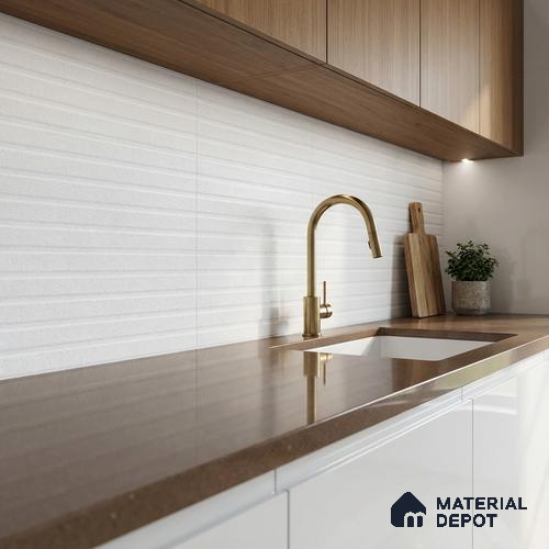 Highlighter Wall Tile TL 06483 F S Coliseum Silver Liner 2 ft x 1 ft Ceramic Matte Finish - 8 mm | Suitable for Living Room, Kitchen & Bathroom