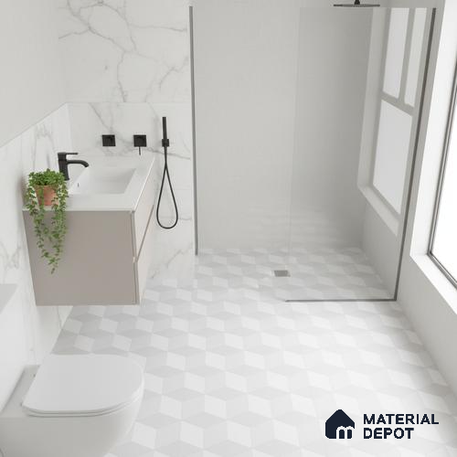 Patterned Floor Tile TL 06512 C 12 inch x 12 inch Ceramic Matte Finish - 8 mm | Suitable for Bathroom | Please Expect a Slight Variation of Pattern