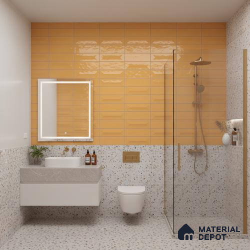 Faux Subway Wall Tile TL 06513 B SR GL 8050 24 inch x 12 inch Ceramic Glossy Finish - 8 mm | Suitable for Accent / Feature Walls, Bathroom, Kitchen Wall & Backsplashes | Please Expect a Slight Variation of Pattern