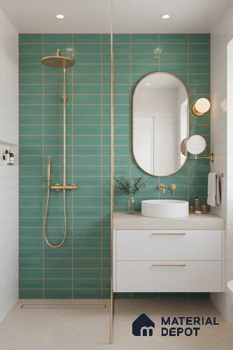 Faux Subway Wall Tile TL 06513 D SR GL 8056 24 inch x 12 inch Ceramic Glossy Finish - 8 mm | Suitable for Accent / Feature Walls, Bathroom, Kitchen Wall & Backsplashes | Please Expect a Slight Variation of Pattern