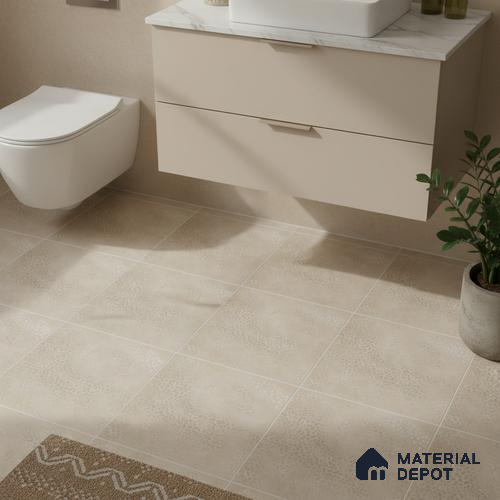 Patterned Floor Tile TL 06515 H 12 inch x 12 inch Ceramic Matte Finish - 8 mm | Suitable for Bathroom | Please Expect a Slight Variation of Pattern