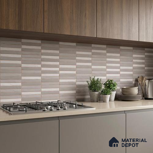 Faux Subway Wall Tile TL 06523 C NG Zuliya Grey HL 2 ft x 1 ft Ceramic Matte Finish - 8 mm | Suitable for Living Room, Kitchen & Bathroom