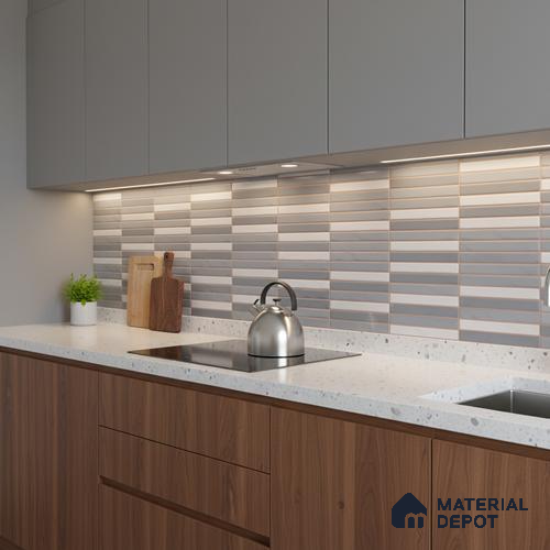 Highlighter Wall Tile TL 06523 NG Zuliya Turkish Blue HL 2 ft x 1 ft Ceramic Matte Finish - 8 mm | Suitable for Living Room, Kitchen & Bathroom