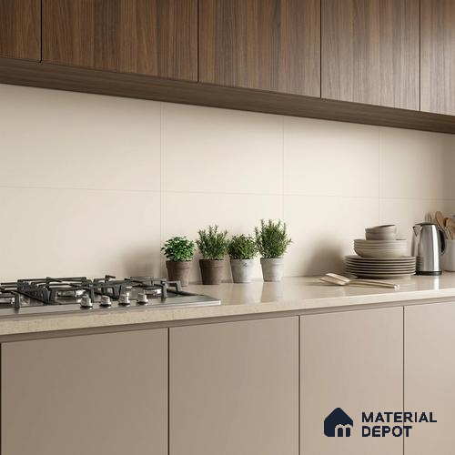 Plain Wall Tile TL 06526 F Mandavi Royal Ivory 2 ft x 1 ft Ceramic Matte Finish - 8 mm | Suitable for Living Room, Kitchen & Bathroom