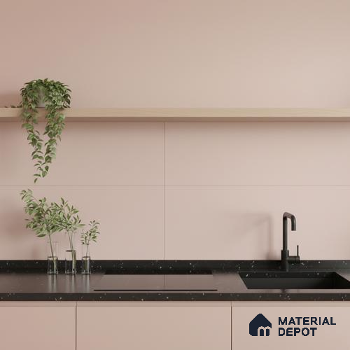 Plain Wall Tile TL 06526 H Mandavi Royal Pink 2 ft x 1 ft Ceramic Matte Finish - 8 mm | Suitable for Living Room, Kitchen & Bathroom