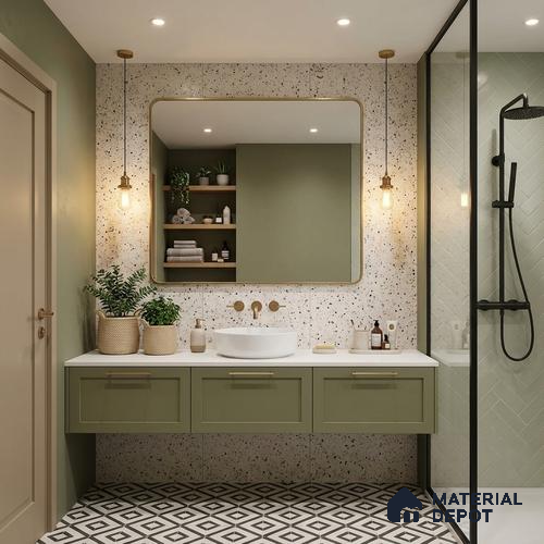 Terrazzo Wall Tile TL 06527 B G Gobi Beige 2 ft x 1 ft Ceramic Matte Finish - 8 mm | Suitable for Living Room, Kitchen & Bathroom