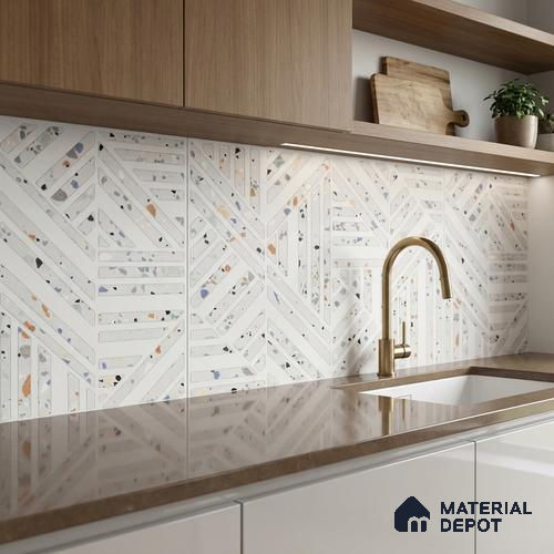 Highlighter Wall Tile TL 06527 C G Gobi Bianco HL 2 ft x 1 ft Ceramic Matte Finish - 8 mm | Suitable for Living Room, Kitchen & Bathroom