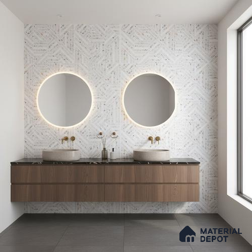 Highlighter Wall Tile TL 06527 C G Gobi Bianco HL 2 ft x 1 ft Ceramic Matte Finish - 8 mm | Suitable for Living Room, Kitchen & Bathroom