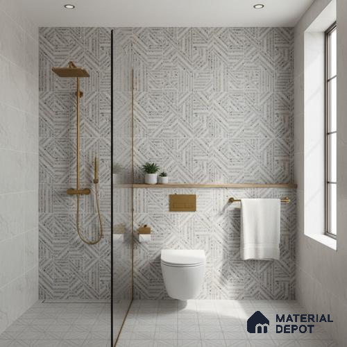 Terrazzo Wall Tile TL 06527 E G Gobi Gris HL 2 ft x 1 ft Ceramic Matte Finish - 8 mm | Suitable for Living Room, Kitchen & Bathroom