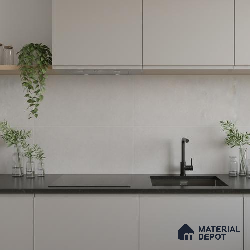 Plain Wall Tile TL 06529 C Machio Gris 2 ft x 1 ft Ceramic Matte Finish - 8 mm | Suitable for Living Room, Kitchen & Bathroom