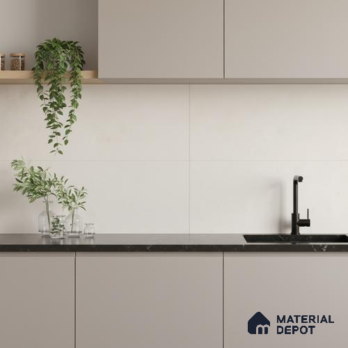 Plain Wall Tile TL 06529 F Machio Beige 2 ft x 1 ft Ceramic Matte Finish - 8 mm | Suitable for Living Room, Kitchen & Bathroom