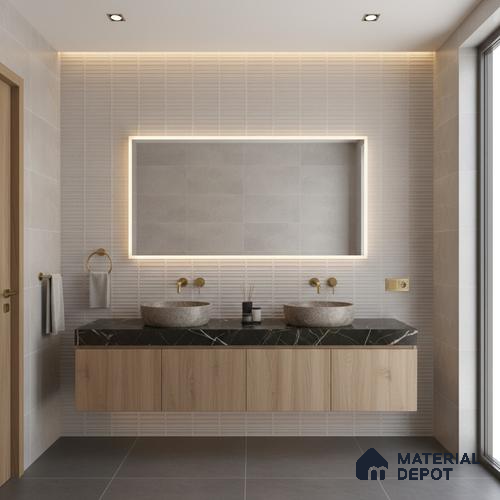 Highlighter Wall Tile TL 06529 Machio Gris HL 2 ft x 1 ft Ceramic Matte Finish - 8 mm | Suitable for Living Room, Kitchen & Bathroom