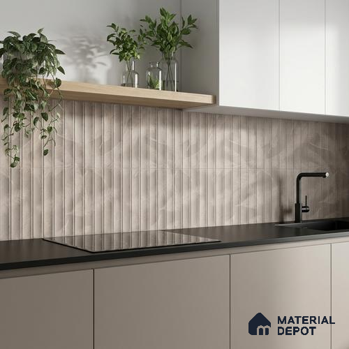 Faux Subway Wall Tile TL 06530 B G Berlin Griss HL 02 2 ft x 1 ft Ceramic Matte Finish - 8 mm | Suitable for Living Room, Kitchen & Bathroom