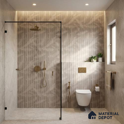 Faux Subway Wall Tile TL 06530 B G Berlin Griss HL 02 2 ft x 1 ft Ceramic Matte Finish - 8 mm | Suitable for Living Room, Kitchen & Bathroom