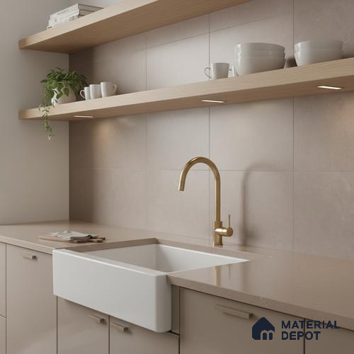 Plain Wall Tile TL 06530 C Berlin Griss 2 ft x 1 ft Ceramic Matte Finish - 8 mm | Suitable for Living Room, Kitchen & Bathroom