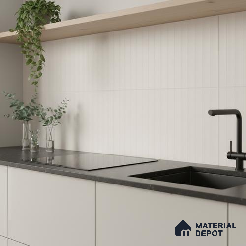Faux Subway Wall Tile TL 06530 G Berlin Blanco HL 2 ft x 1 ft Ceramic Matte Finish - 8 mm | Suitable for Living Room, Kitchen & Bathroom