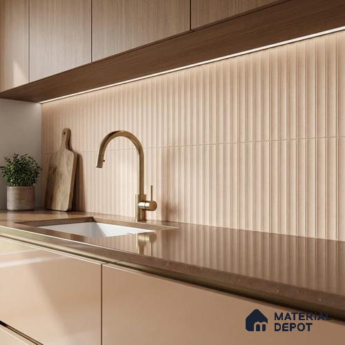 Faux Subway Wall Tile TL 06530 J Berlin Beige HL 2 ft x 1 ft Ceramic Matte Finish - 8 mm | Suitable for Living Room, Kitchen & Bathroom